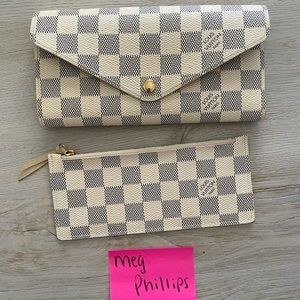 Auth Louis Vuitton Josephine Damier Azur Wallet